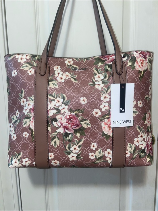 Nine West Handbags - Nine West Floral Tote in Mauve and Pink